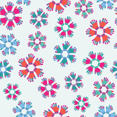 Fototapeta na wymiar Seamless Pattern with Snowflakes on a Light Background