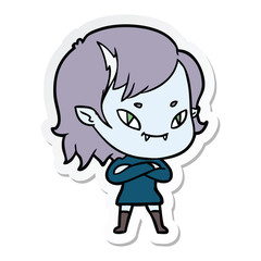 sticker of a cartoon friendly vampire girl