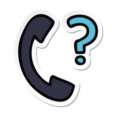 sticker of a cute cartoon telephone handset