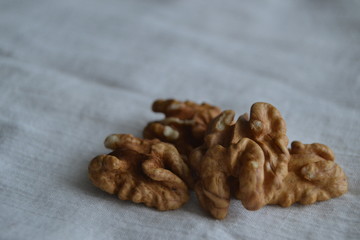 walnuts on a white background