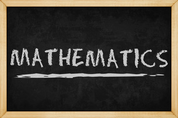 Mathematics chalk text with hand drawn style on blackboard , Concept design for presentations and reports