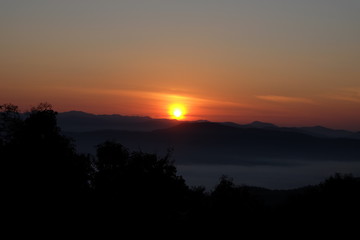 sunset in the mountains