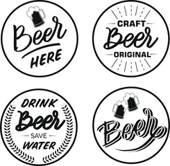 Fototapeta premium Beer coaster label, craft beer, local brewery