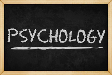 Psychology chalk text with hand drawn style on blackboard , Concept design for presentations and reports