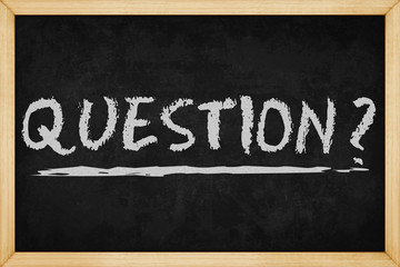 Question chalk text with hand drawn style on blackboard , Concept design for presentations and reports