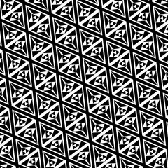 Op art black and white triangle pattern background.