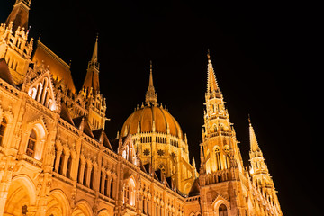 Fototapeta na wymiar The Hungarian Parliament Building by night
