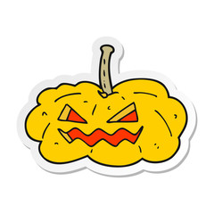 sticker of a cartoon halloween pumpkin