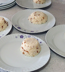rice pilaf in plate, rice pilaf, ready to be served