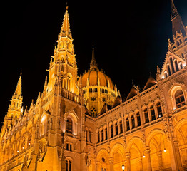 The Hungarian Parliament Building by night