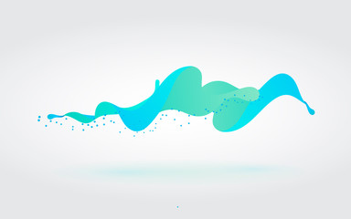 Multicolored abstract fluid sound wave. Vector illustration.