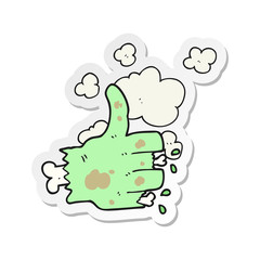 sticker of a cartoon zombie hand