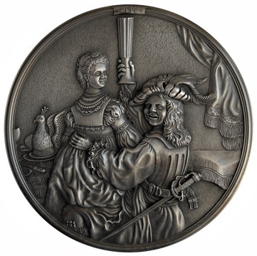 Bas-relief Self-Portrait with Saskia