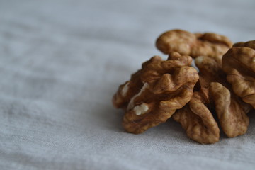walnuts on a white background