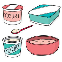 vector set of yogurt