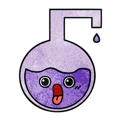 retro grunge texture cartoon science experiment