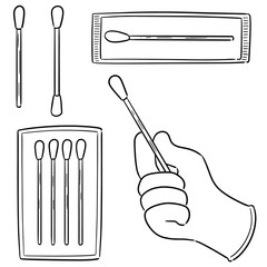 vector set of cotton swab