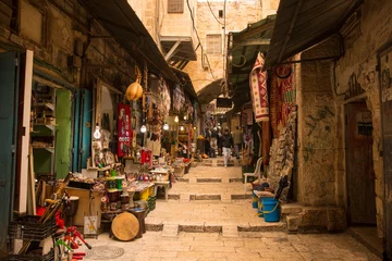 Foto op Plexiglas The Arabic suq in the historic old city of Jerusalem, Israel., Middle East © karlo54