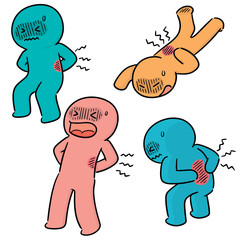 vector set of people got backache