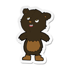 sticker of a cartoon black bear