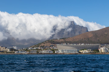 skyline von Kapstadt, Wolke über dem Tafelberg