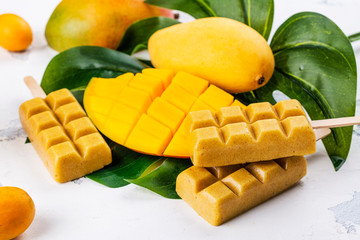 Tropical mango popsicles