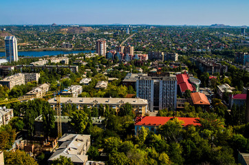 Donetsk city landscapes city views from above