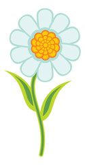 Cartoon flower isolated on a white background. Children illustration.