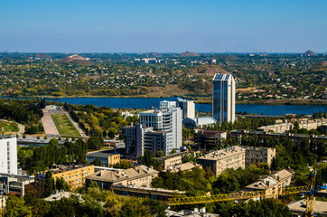 Obraz premium Donetsk city landscapes city views from above