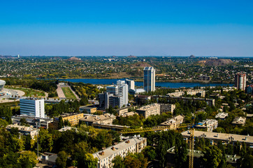 Fototapeta premium Donetsk city landscapes city views from above