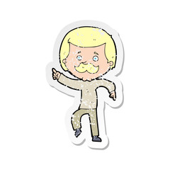 retro distressed sticker of a cartoon dancing dad