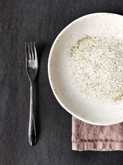 plate with spoon and fork