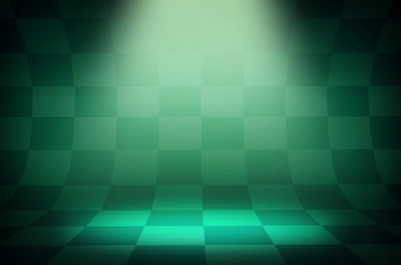 Green colors checkers abstract as backdrop or background with light spots