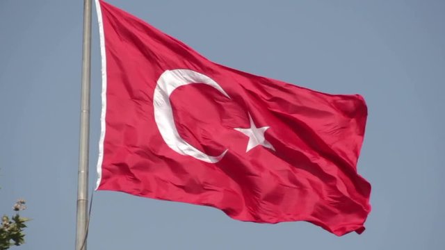 Turkish flag in the wind.
