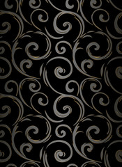 Linear seamless pattern. Stylish decor with elegant lines and curls. Decorative ornamental lattice. Abstract seamless geometric pattern on vibrant background.
