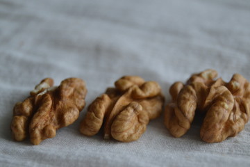 walnuts on a white background