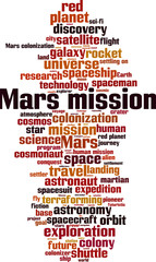 Obraz premium Mars mission word cloud
