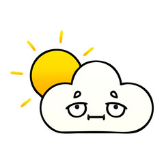 gradient shaded cartoon sunshine and cloud