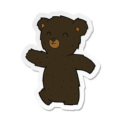 sticker of a cute cartoon black bear