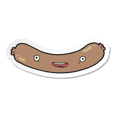 sticker of a cartoon sausage