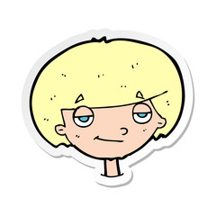 Obraz premium sticker of a cartoon smug looking boy