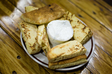 Traditional cypriot pita tzatziki Cyprus
