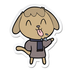 sticker of a cute cartoon dog