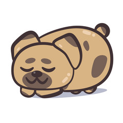 Cute cartoon Bulldog puppy for icon or logo.  - 251615462