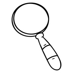 line drawing doodle of a magnifying glass