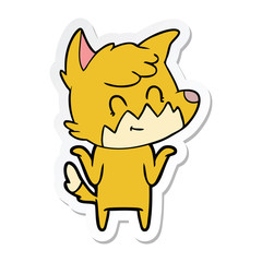 sticker of a cartoon friendly fox