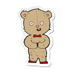 sticker of a cartoon teddy bear