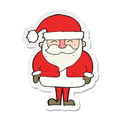 sticker of a cartoon santa claus