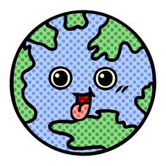 comic book style cartoon planet earth