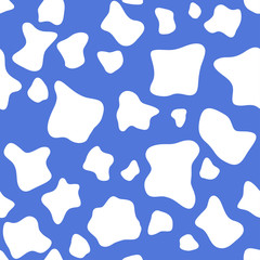 Cow spots. Seamless pattern. Animal skin, seamless  texture. Vector background for printing on sour milk products.